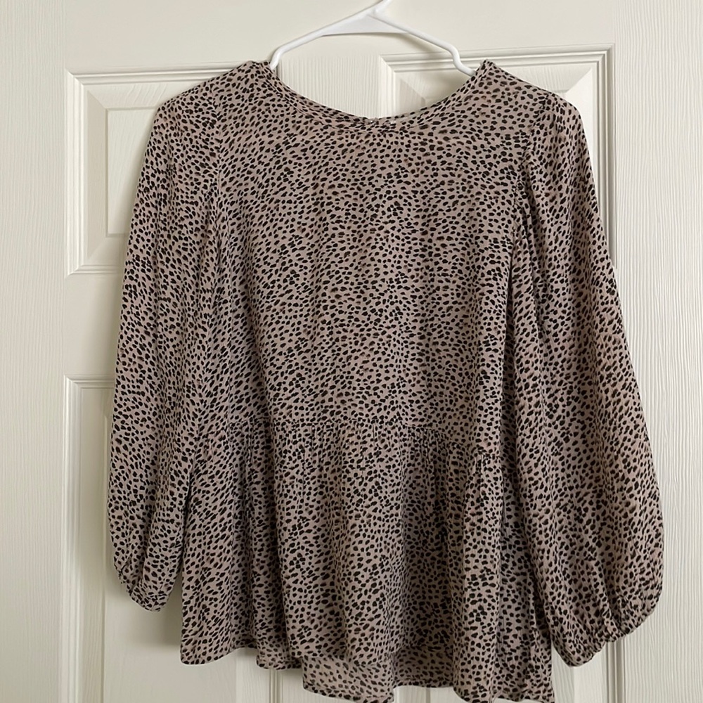 Leopard Peplum Top